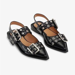 GANNI Inspired Block Heel Buckle Sandals